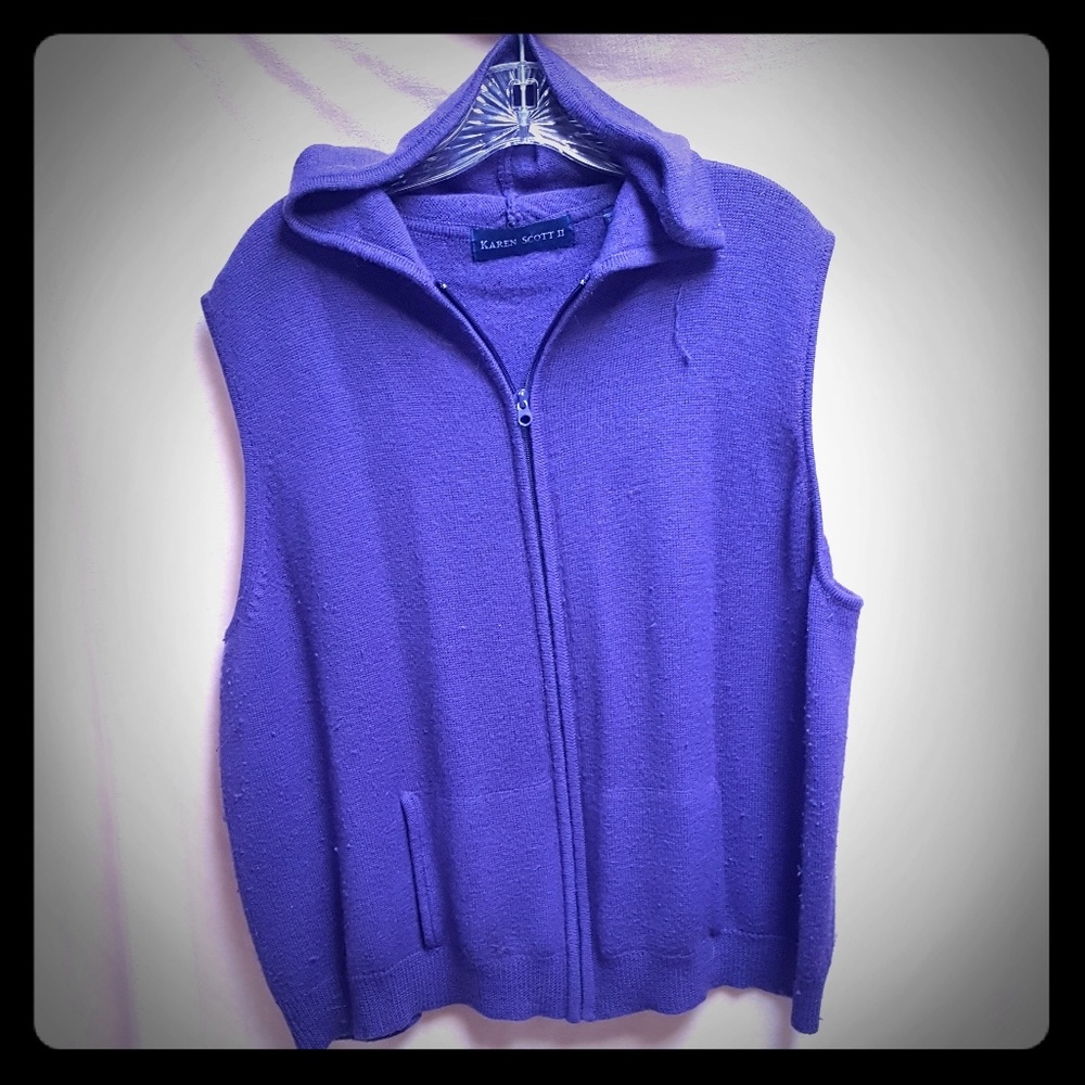 🍁🌴Karen Scott hooded sweater vest in soft purple